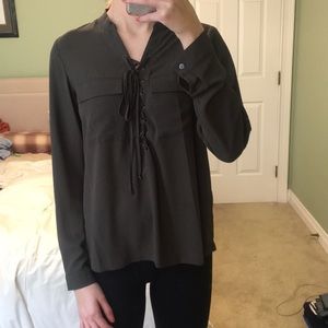 flowy olive green blouse